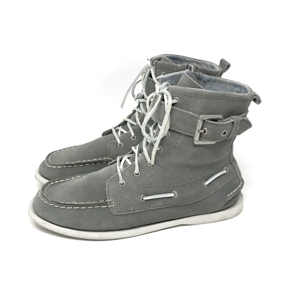 Sperry Starpoint Gray Leather Lace Boots 5.5 - Picture 4 of 8